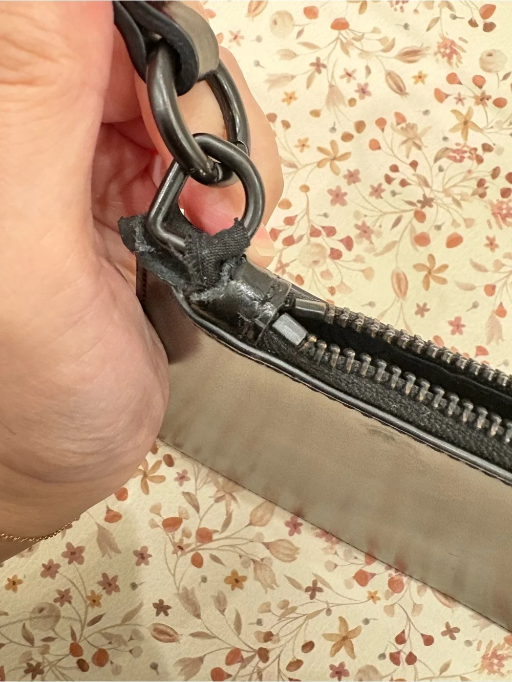 Opening Ceremony Chic Black Leather Zipper Pouch - Picture 6 of 7